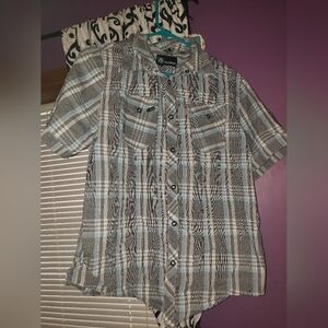 Mens short sleeve flannel top